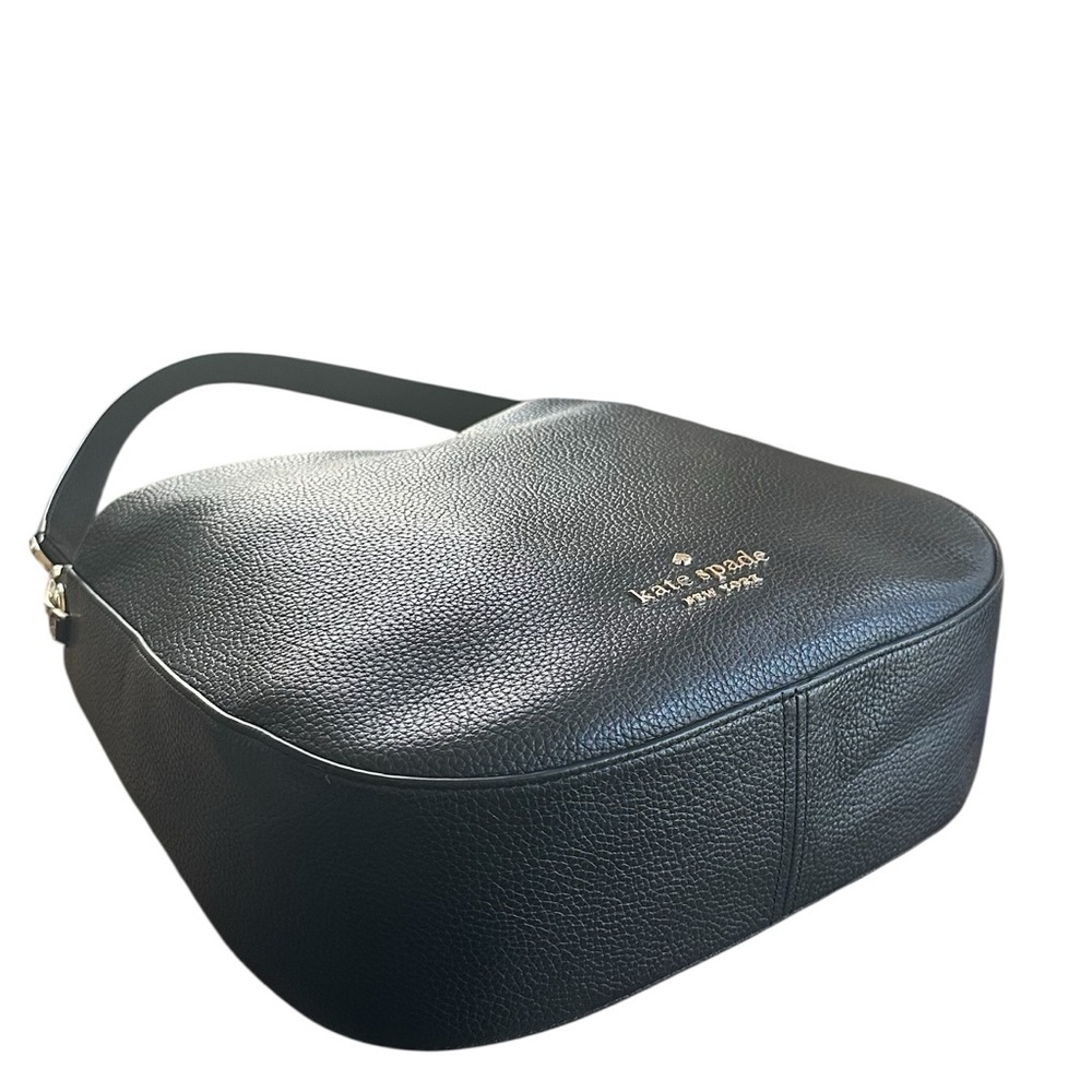 Kate Spade Black Pebbled Leather Shoulder Bag NWOT Quiet Luxury Hobo - Picture 13 of 17